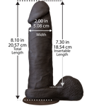 Фалоімітатор Doc Johnson The Realistic Cock 8 inch Black - ULTRASKYN, Vack-U-Lock, діаметр 5,1 см