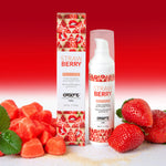 Масажна олія EXSENS Strawberry розігрівальна, без цукру, без парабенів, їстівна