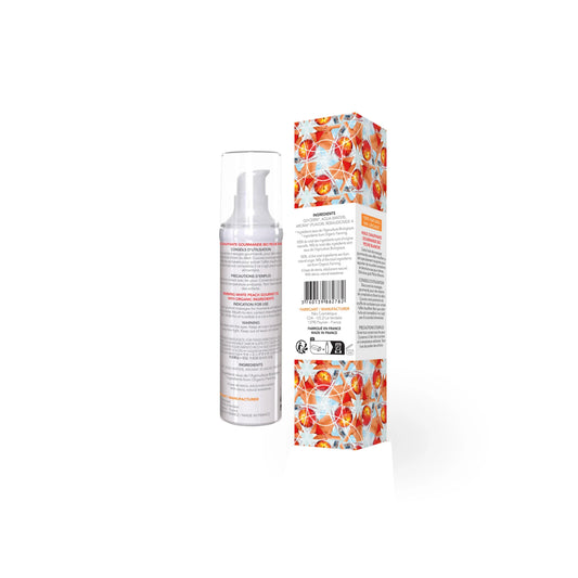 Масажна олія EXSENS Organic White Peach розігрівальна, без цукру, без парабенів, їстівна