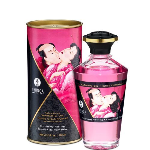 Розігрівальна олія Shunga Aphrodisiac Warming Oil – Raspberry Feeling без цукру, смачна