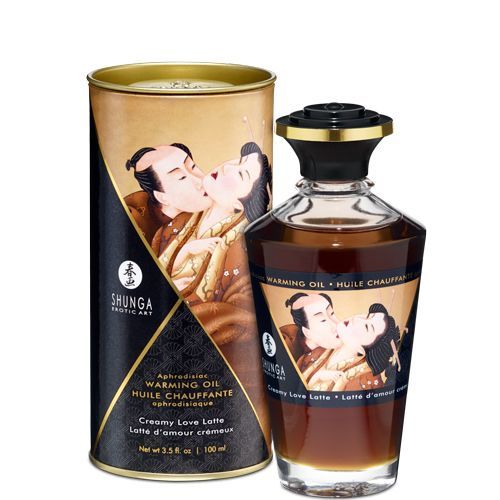 Розігрівальна олія Shunga Aphrodisiac Warming Oil – Creamy Love Latte без цукру, смачна