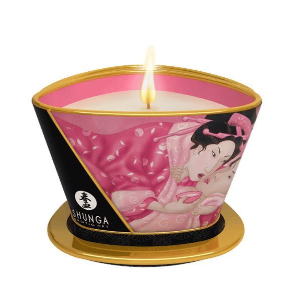 Масажна свічка Shunga Massage Candle – Rose Petals з афродизіаками