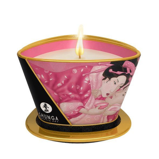 Масажна свічка Shunga Massage Candle – Rose Petals з афродизіаками
