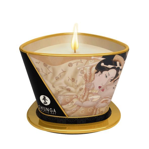 Масажна свічка Shunga Massage Candle – Vanilla Fetish з афродизіаками