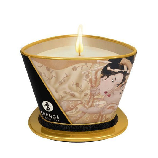 Масажна свічка Shunga Massage Candle – Vanilla Fetish з афродизіаками