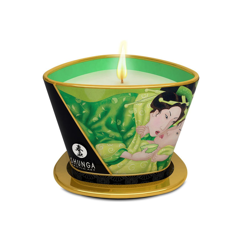 Масажна свічка Shunga Massage Candle – Exotic Green Tea з афродизіаками