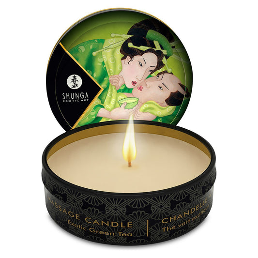 Масажна свічка Shunga Mini Massage Candle – Exotic Green Tea з афродизіаками
