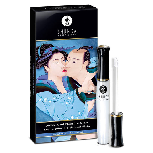 Стимулювальний блиск для губ Shunga LIPGLOSS – Coconut Water, ефект поколювання, холод-тепло