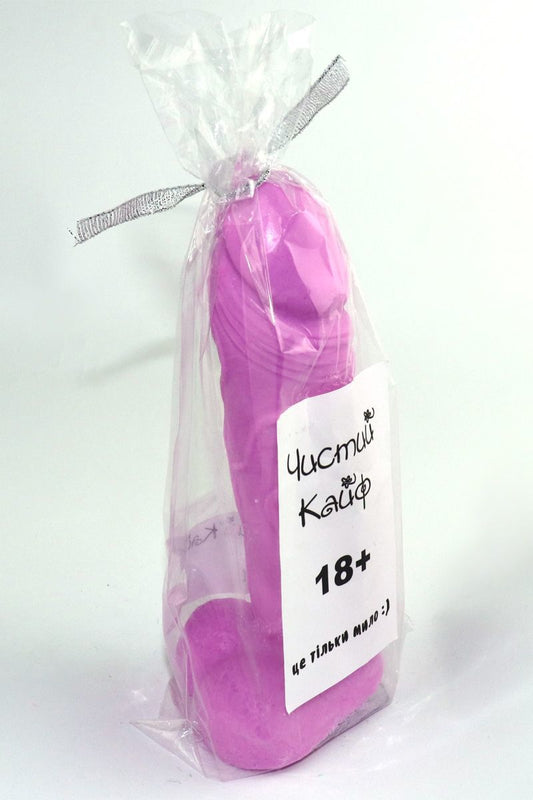Мыло в форме пениса Чистый Кайф Violet size L, крафтове мило-член, натуральне