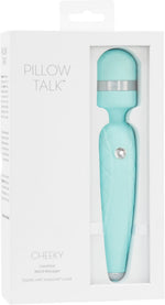 Розкішний вібромасажер PILLOW TALK - Cheeky Teal з кристалом Swarovski, плавне підвищення потужності