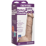 Фалоімітатор Doc Johnson - 7 Inch Perfect Erect Cock, велика головка, Vac-U-Lock