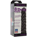 Дилдо Doc Johnson CodeBlack - 8 Inch Raging Vac-U-Lock із стимулювальним рельєфом, діаметр 3,8 см