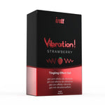 Рідкий вібратор Intt Vibration Strawberry, густий гель, дуже смачний, діє до 30 хвилин