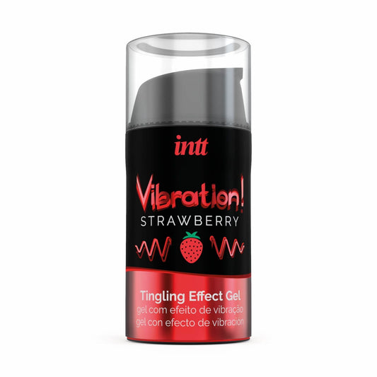 Рідкий вібратор Intt Vibration Strawberry, густий гель, дуже смачний, діє до 30 хвилин