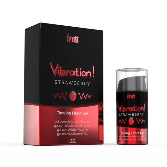 Рідкий вібратор Intt Vibration Strawberry, густий гель, дуже смачний, діє до 30 хвилин