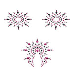 Пестіс з кристалів Petits Joujoux Gloria set of 3 - Black/Pink, прикраса на груди та вульву