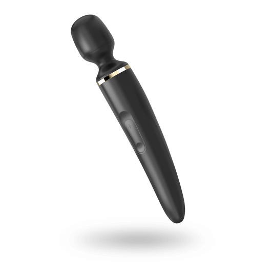 Вібромасажер Satisfyer Wand-er Woman (Black/Gold), водонепроникний, потужний