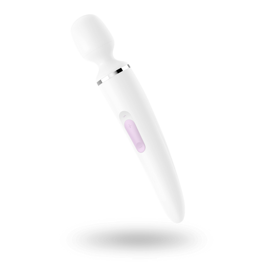 Вібромасажер Satisfyer Wand-er Woman (White/Chrome), водонепроникний, потужний
