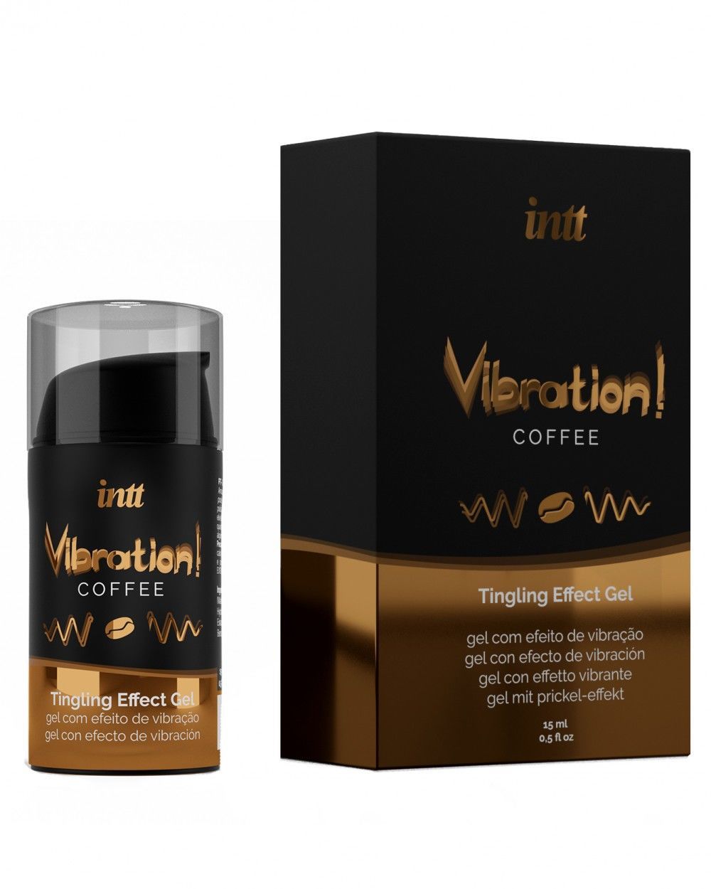 Рідкий вібратор Intt Vibration Coffee, густий гель, дуже смачний, діє до 30 хвилин