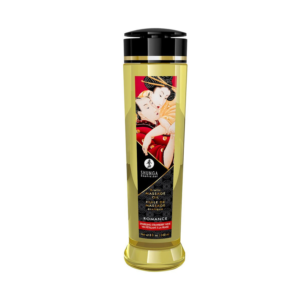 Масажна олія Shunga Romance – Sparkling Strawberry Wine натуральна зволожувальна