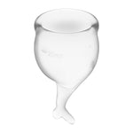 Набір менструальних чаш Satisfyer Feel Secure (transparent), 15мл і 20мл, мішечок для зберігання