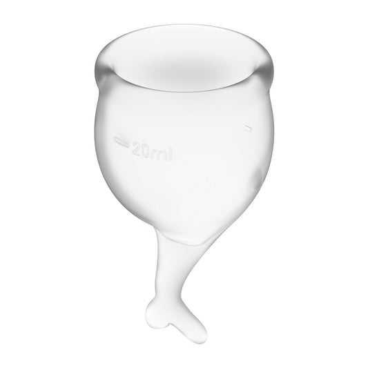 Набір менструальних чаш Satisfyer Feel Secure (transparent), 15мл і 20мл, мішечок для зберігання