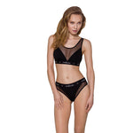 Топ з прозорою вставкою Passion PS002 TOP M, black