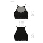 Спортивний топ з прозорою вставкою Passion PS006 TOP M, black