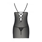 Сорочка з вирізами на грудях, стрінги Passion LOVELIA CHEMISE L/XL, black