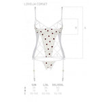 Корсет з підв'язками, стрінги Passion LOVELIA CORSET XXL/XXXL, white