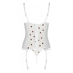 Корсет з підв'язками, стрінги Passion LOVELIA CORSET XXL/XXXL, white