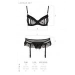 Сексуальний комплект з поясом для панчіх Passion LOVELIA SET XXL/XXXL, black