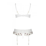 Сексуальний комплект з поясом для панчіх Passion LOVELIA SET L/XL, white