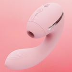 Вакуумний вібратор KISSTOY Tina Mini Pink, вагінально-кліторальний