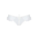 Трусики в горошок, з рюшами та шнурівкою Passion FATIN THONG L/XL, white