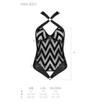 Сітчастий боді з халтером та ритмічним малюнком Passion Hima Body S/M, black