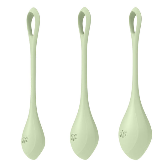 Набір йоні-намистин Satisfyer Yoni Power 2 Light Green, діаметр 2-2,5-3 см, маса 22-44-73 г