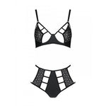 Розпродаж!!! Комплект з екошкіри Passion Tamaris Set black S/M, бюстгальтер та трусики