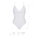 Боді з ажурним декором та відкритим кроком Passion URSULA BODY L/XL, white