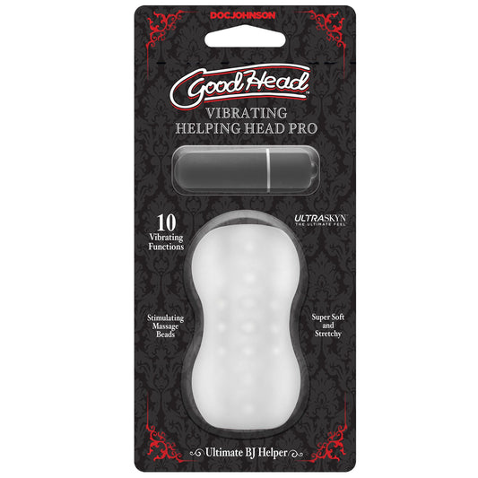 Мастурбатор з віброкулею Doc Johnson GoodHead – Vibrating Helping Head Pro – Frost