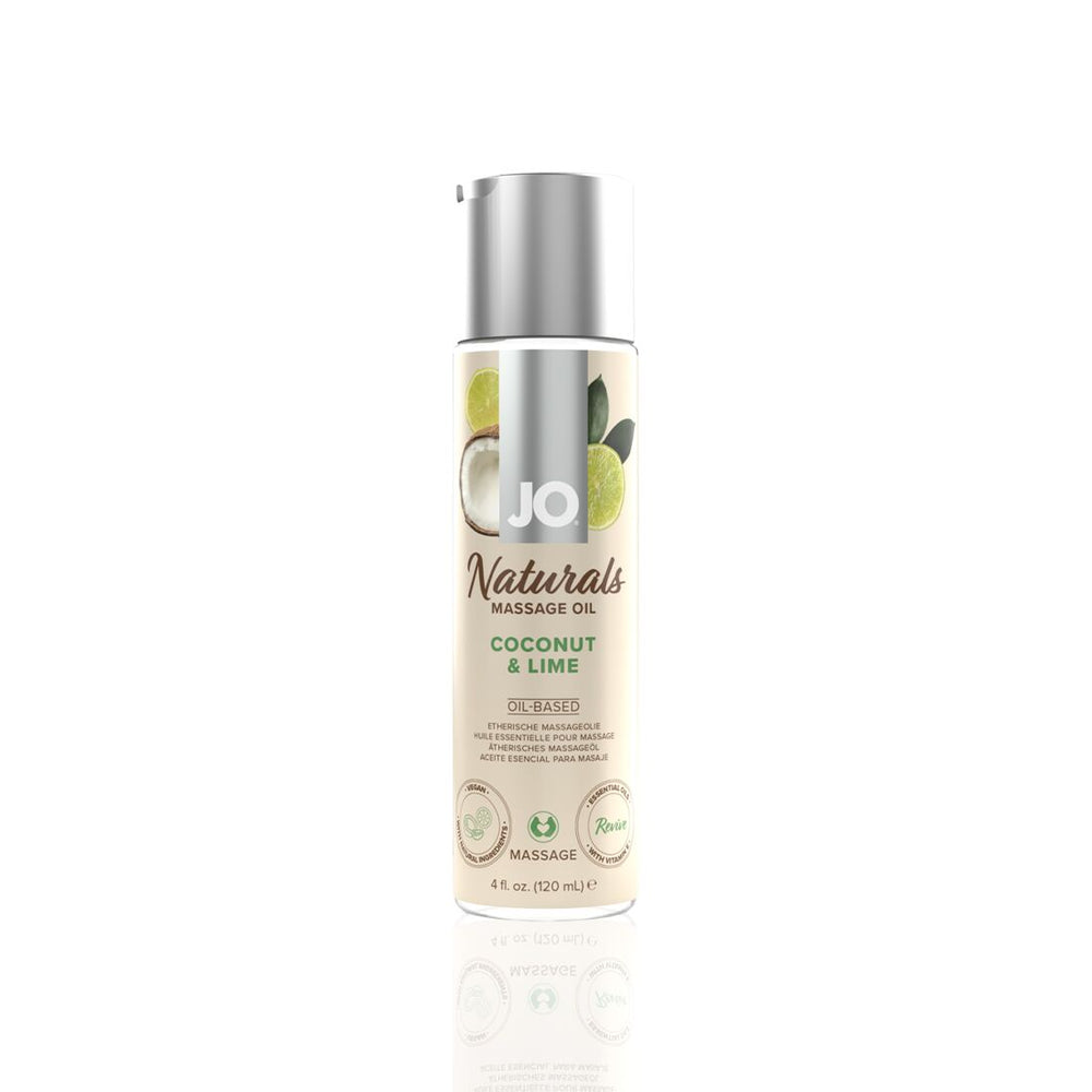 Масажна олія JO Naturals Massage Oil Coconut&Lime з натуральними ефірними оліями