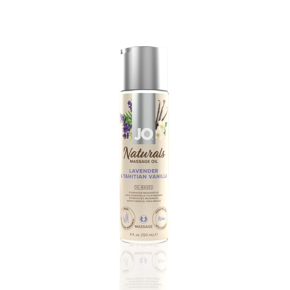 Масажна олія JO Naturals Massage Oil Lavender&Vanilla з натуральними ефірними оліями