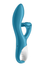Вібратор-кролик із потрійним відростком Satisfyer Embrace me Turquoise, 2 мотори, діаметр 3,6 см
