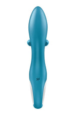 Вібратор-кролик із потрійним відростком Satisfyer Embrace me Turquoise, 2 мотори, діаметр 3,6 см