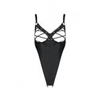 Боді з екошкіри Passion CELIN BODY L/XL, black, з доступом, відкритий