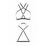 Портупея-стрепи Passion Exclusive KELIS BRA XXL/XXXL, black, трусики в комплекті