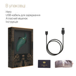Вібратор 2в1 з язичком Zalo — Hero Jewel Green, кристал Swarovski