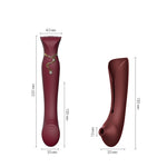 Смартвібратор 3в1 Zalo — Queen Set Wine Red, пульсівна перлина та вакуум, кристал Swarovski