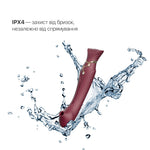 Смартвібратор 3в1 Zalo — Queen Set Wine Red, пульсівна перлина та вакуум, кристал Swarovski