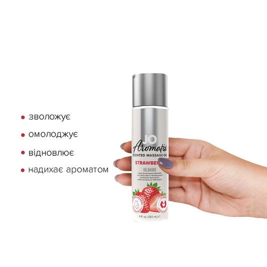 Натуральна масажна олія JO Aromatix Massage Oil Strawberry